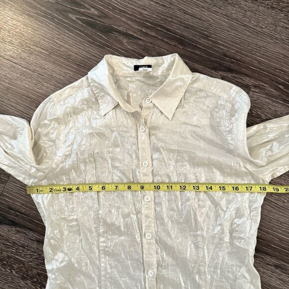 J. Crew Shimmer Champagne Button Up - Picture 6 of 8